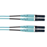 Jumper de Fibra Optica Multimodo 50/125 OM3, LC-LC Duplex, LSZH (Cero Halógenos), Color Aqua, 2 Metros (6.56 Pies)