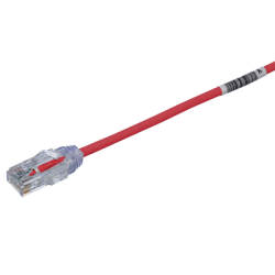 Cable de Parcheo TX6, UTP Cat6, Diámetro Reducido (28AWG), Color Rojo, 20.2 cm (8 Pulgadas)