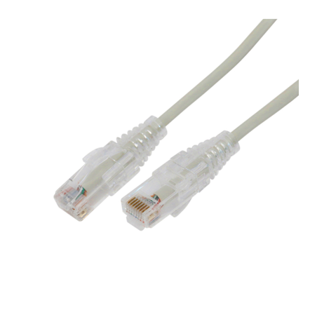 Cable de Parcheo Slim UTP Cat6A - 7 Metros (22.97 Pies) Gris, Diámetro Reducido (28 AWG)
