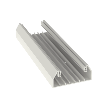 Base para canaleta T-70, de PVC rígido, con orificios perforados para montaje, 103.3 x 44.9 x 2400 mm, Color Blanco Mate