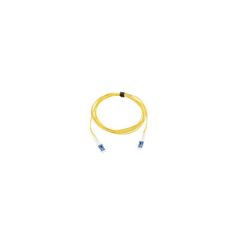 Jumper de Fibra Óptica Monomodo (OS2), XGLO, Riser, LC/UPC-LC/UPC Duplex, OFNR, Color Amarillo, 3 Metros (9.84 Pies)