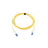 Jumper de Fibra Óptica Monomodo (OS2), XGLO, Riser, LC/UPC-LC/UPC Duplex, OFNR, Color Amarillo, 3 Metros (9.84 Pies)