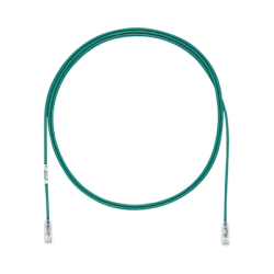 Cable de Parcheo TX6, UTP Cat6, Diámetro Reducido (28AWG), Color Verde, 2.13 Metros (7 Pies)