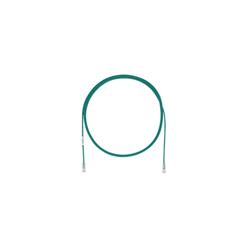 Cable de Parcheo TX6, UTP Cat6, Diámetro Reducido (28AWG), Color Verde, 2.13 Metros (7 Pies)