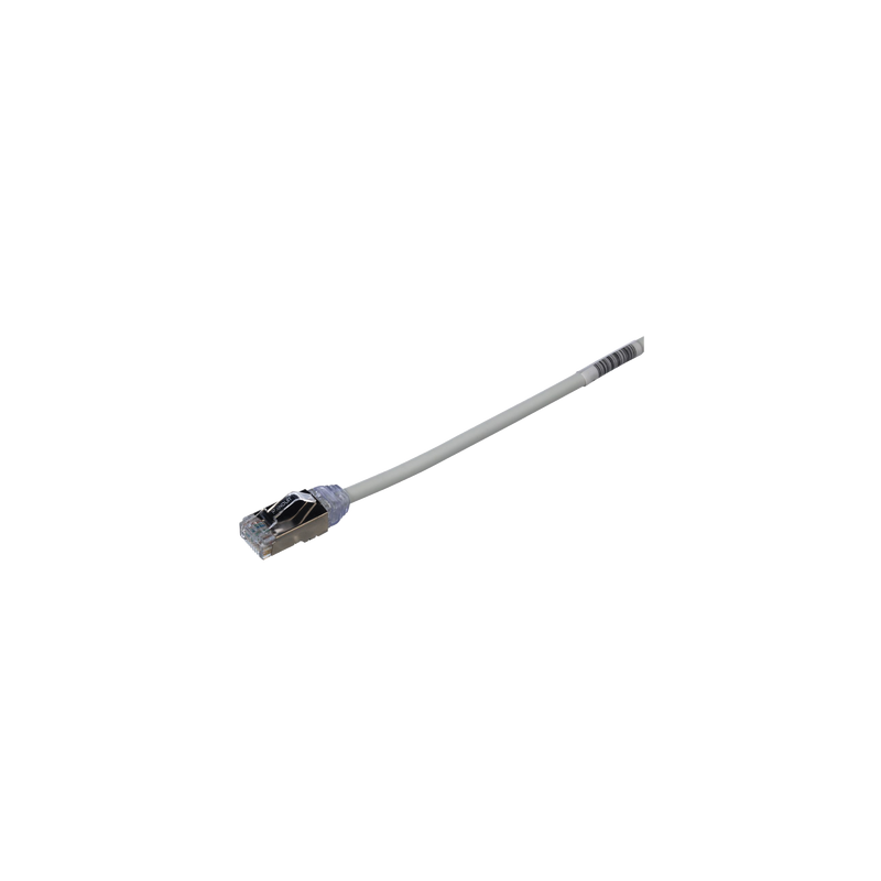 Patch Cord Cat6A, Diametro Reducido 28 AWG, Blindado S/FTP, CM/LS0H, 2 Metros (6.56 Pies), Color Gris