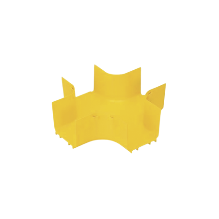 Accesorio de 4 Vías Horizontal, Con Ángulos a 90º, Para Canaletas FiberRunner™ 4X4, Color Amarillo