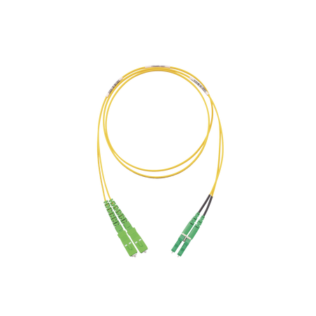 Jumper de Fibra Optica Monomodo 9/125 OS2, SC/APC-LC/APC Duplex, OFNR (Riser), Color Amarillo, 2 Metros (6.56 Pies)