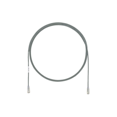 Cable de Parcheo UTP Cat6A, CM/LSZH, Diámetro Reducido (28AWG), Color Gris, 0.30 Metros (1 Pie)