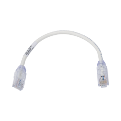Cable de Parcheo UTP, Cat6A, Diámetro Reducido (28 AWG), CM/LSZH, Color Blanco Mate, 20.3 cm (8 Pulgadas)
