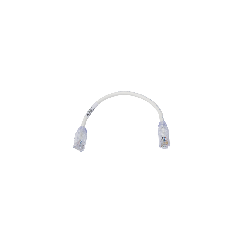 Cable de Parcheo UTP, Cat6A, Diámetro Reducido (28 AWG), CM/LSZH, Color Blanco Mate, 20.3 cm (8 Pulgadas)