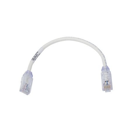 Cable de Parcheo UTP, Cat6A, Diámetro Reducido (28 AWG), CM/LSZH, Color Blanco Mate, 20.3 cm (8 Pulgadas)