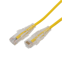 Cable de Parcheo Slim UTP Cat6A - 7 Metros (22.97 Pies) Amarillo, Diámetro Reducido (28 AWG)