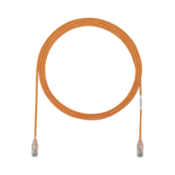 Cable de Parcheo TX6, UTP Cat6, Diámetro Reducido (28AWG), Color Naranja, 2.13 Metros (7 Pies)