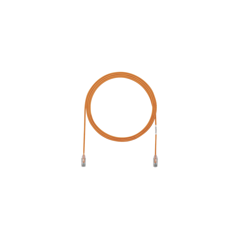 Cable de Parcheo TX6, UTP Cat6, Diámetro Reducido (28AWG), Color Naranja, 2.13 Metros (7 Pies)