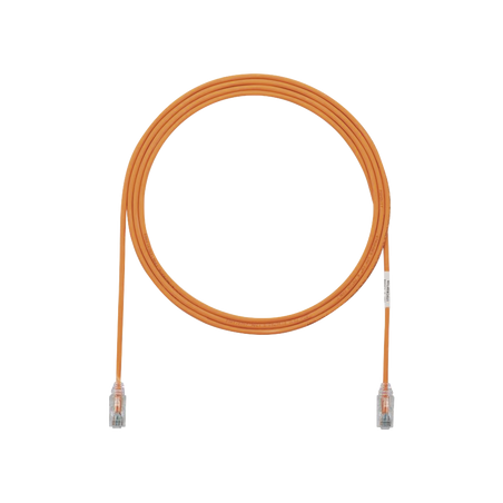 Cable de Parcheo TX6, UTP Cat6, Diámetro Reducido (28AWG), Color Naranja, 2.13 Metros (7 Pies)