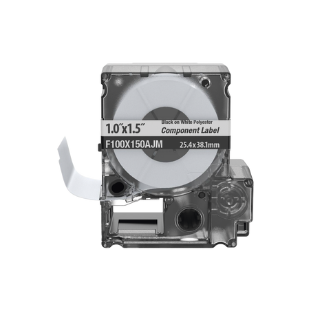 Casete de 150 Etiquetas Bandera, Poliéster de 25.4 mm x 38.1 mm (1 x 1.5 pulgadas), para Cables de 3.1 mm - 5.1 mm (0.12 - 0.2 