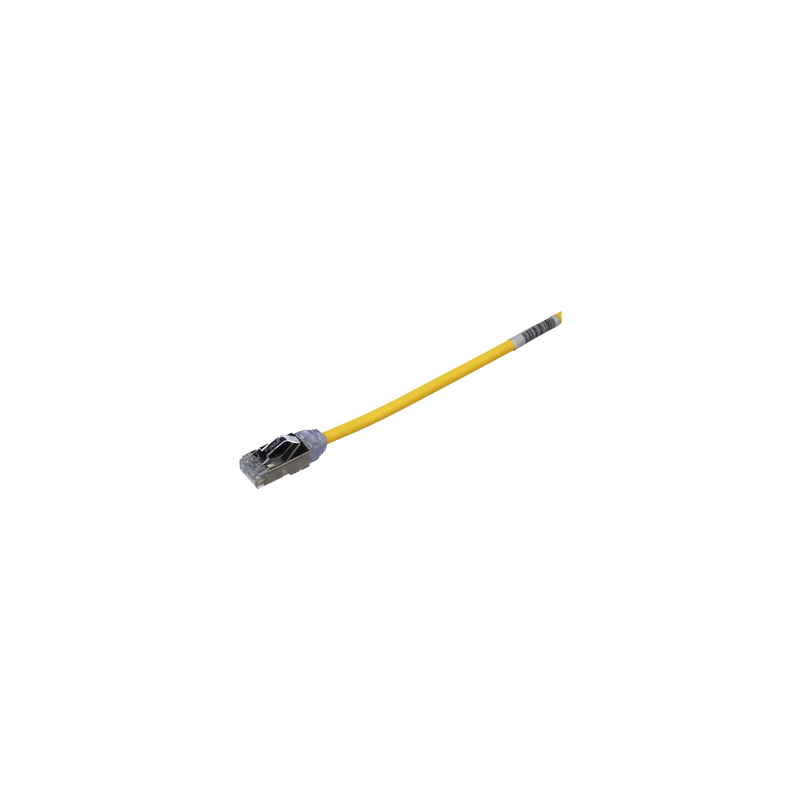 Patch Cord Cat6A, Diametro Reducido 28 AWG, Blindado S/FTP, CM/LS0H, 20 cm (7.87 Pulgadas), Color Amarillo