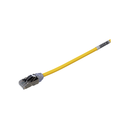 Patch Cord Cat6A, Diametro Reducido 28 AWG, Blindado S/FTP, CM/LS0H, 20 cm (7.87 Pulgadas), Color Amarillo