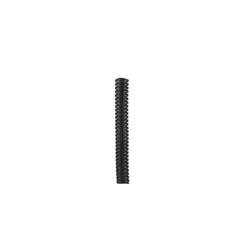 Tubo Corrugado Abierto para Protección de Cables, .38in (9.7 mm) de Diámetro, 30.5 m de Largo, Color Negro