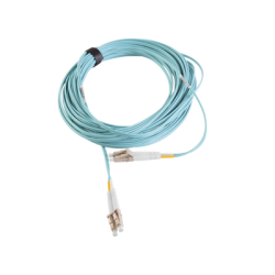 Jumper de Fibra Óptica Multimodo 50/125 XGLO OM3, LC-LC Duplex, OFNR, Color Aqua, 10 Metros (32.81 Pies)