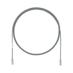 Cable de Parcheo UTP Cat6A, CM/LSZH, Diámetro Reducido (28AWG), Color Gris, 2.13 Metros (7 Pies)