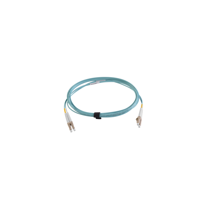 Jumper de Fibra Óptica Multimodo 50/125 XGLO OM3, LC-LC Duplex, OFNR, Color Aqua, 3 Metros (9.84 Pies)