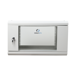 Gabinete de Pared de 6U con Puerta de Cristal Templado, 455 mm de Profundidad Total, Rack de 19'', Acero Reforzado Color Gris Ma