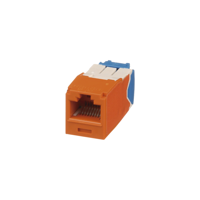 Conector Jack RJ45 Estilo TG, Mini-Com, Categoría 6A, de 8 Posiciones y 8 Cables, Color Naranja