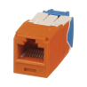 Conector Jack RJ45 Estilo TG, Mini-Com, Categoría 6A, de 8 Posiciones y 8 Cables, Color Naranja