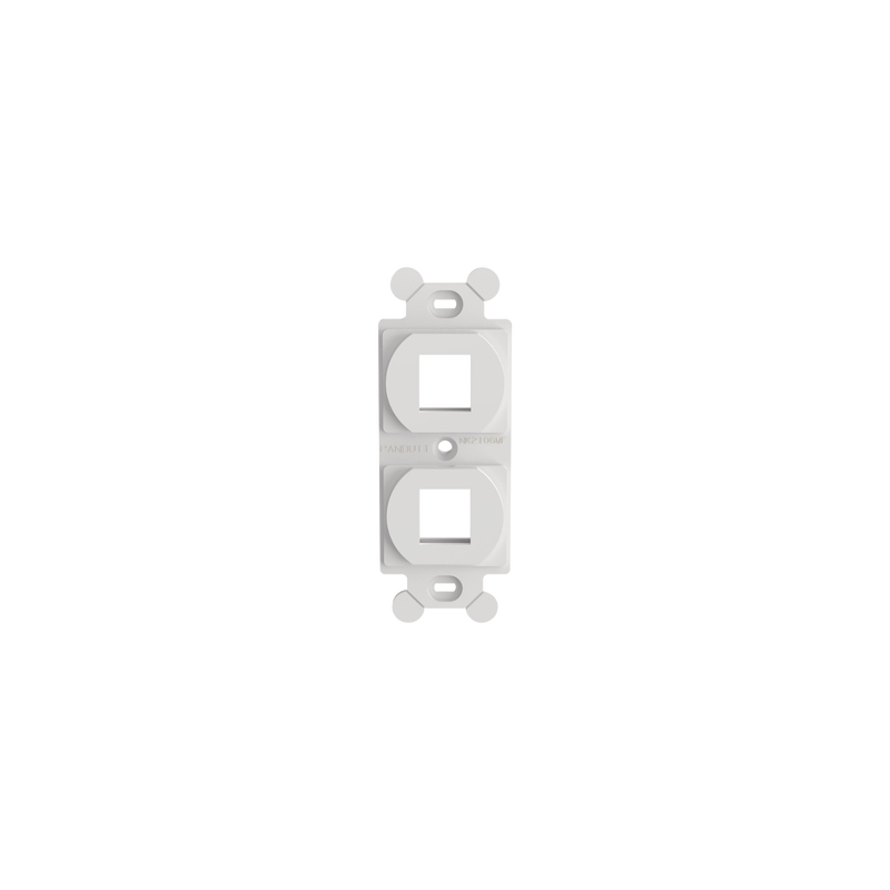 Marco de Módulo Dúplex, Para Placas Frontales Estándar NEMA 106, Acepta 2 Módulos Keystone, Color Blanco