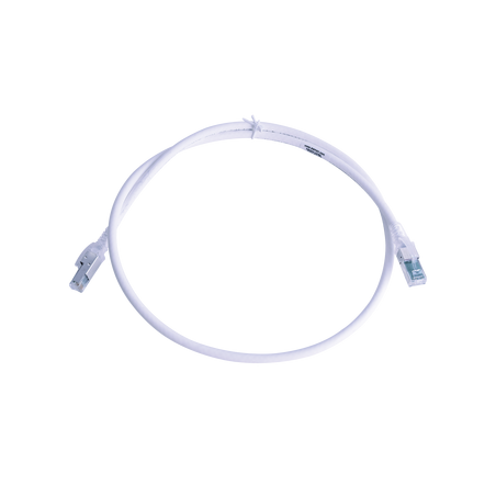 Patch Cord Z-MAX Cat6A S/FTP, CM/LS0H, 0.91 Metros (3 Pies), Color Blanco, Versión Bulk (Sin Empaque Individual)