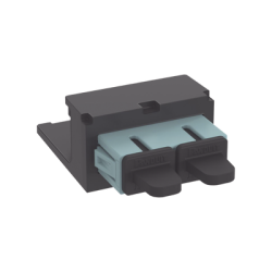 Módulo Acoplador SC Duplex, para Fibra Óptica Multimodo OM3/OM4, Tipo Mini-Com, Color Aqua