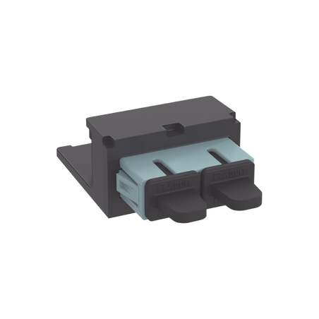 Módulo Acoplador SC Duplex, para Fibra Óptica Multimodo OM3/OM4, Tipo Mini-Com, Color Aqua