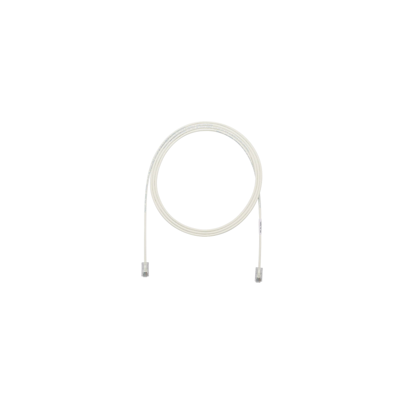 Cable de Parcheo UTP Cat6A, CM/LSZH, Diámetro Reducido (28AWG), Color Blanco Mate, 3.05 Metros (10 Pies)
