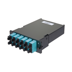 Placa Acopladora de Fibra Óptica FAP, Con 12 Pigtails y 6 Conectores SC Duplex (12 Fibras), Para Fibra Multimodo OM3/OM4, Color