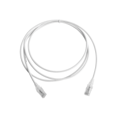 Patch Cord MC6 Modular Cat6 UTP, CM/LS0H, 2.13 Metros (7 Pies), Color Blanco, Diámetro Reducido (28AWG), Versión Bulk (Sin Emp