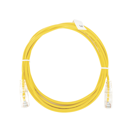 Cable de Parcheo Slim UTP Cat6 - 3 Metros (9.84 Pies) Amarillo Diámetro Reducido (28 AWG)
