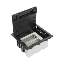 Caja Para Instalación en Piso Falso para Voz, Datos o Contactos Eléctricos / Capacidad para 2 Módulos / Espacio Embellecedor 