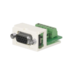 Conector Sub-D de 15 Pines Tipo Atornillable, Uso en 2 Puertos Mini-Com, Color Blanco Mate