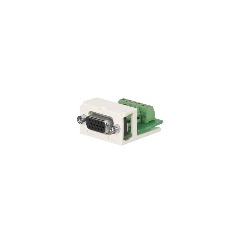 Conector Sub-D de 15 Pines Tipo Atornillable, Uso en 2 Puertos Mini-Com, Color Blanco Mate