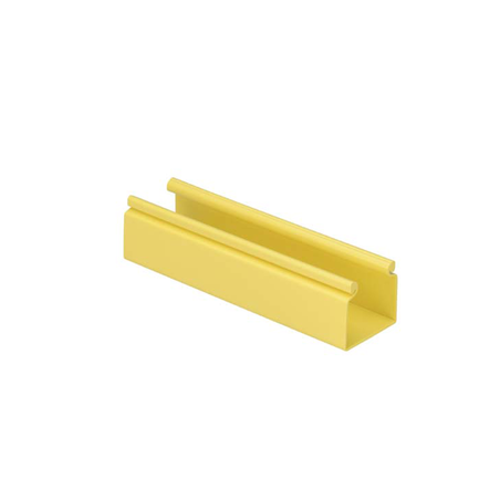 Canaleta FiberRunner™ 2X2 sin Tapa, de PVC Rígido, Con Orificios de Montaje, Color Amarillo, 1.8 m de Largo