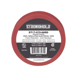 Cinta Eléctrica STRONGHOLD para Aislar, de PVC, Uso General Reparación y Mantenimiento, Grosor de 0.18mm (7 mil), Ancho de 19m