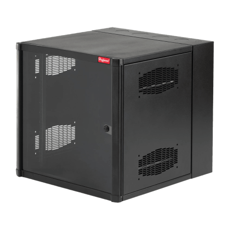 Gabinete AccessPlus de 12 UR Montaje en Pared de 19in, Rieles Numerados y Roscados 10-32, Puerta con Ventana de Seguridad, 600 m