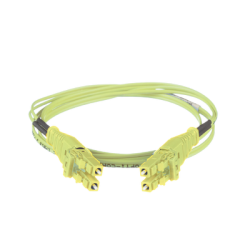 Jumper de Fibra Óptica Multimodo 50/125 OM5, LC-LC Uniboot Duplex, LSZH, Color Verde Lima, 2 Metros (6.56 Pies)