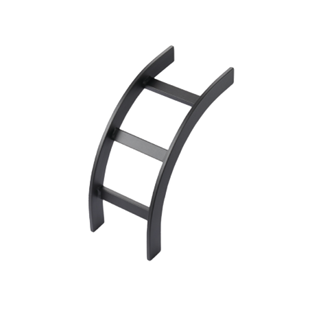 Accesorio de Escalerilla Curva Vertical (Bajada) Exterior, 12 in de Ancho, de Acero, Color Negro