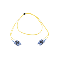 Jumper de Fibra Óptica Monomodo (OS2), XGLO, SC/UPC-SC/UPC Duplex, OFNR, Color Amarillo, 1 Metro (3.28 Pies)