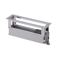 Caja Para Instalación en Escritorio para Voz, Datos o Contactos Eléctricos / Capacidad para 4 Módulos / Salida de Cables Post