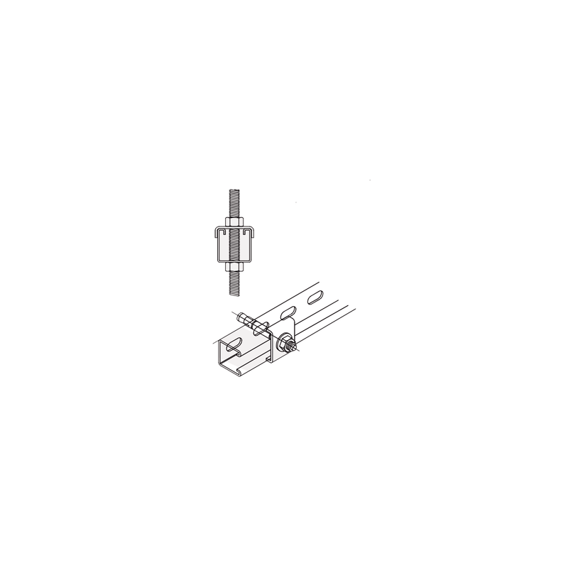 Tope Unicanal "U" para Tornillo de 3/8" ( 9.5 mm ).