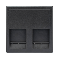 Módulo Color Grafito con 2 Espacios para Jack Keystone con Guardapolvo para las Cajas de Escritorio Ofiblock y Teleblock / (KB7