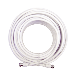Jumper Coaxial con Cable Tipo RG-6 en Color Blanco de 6.09 Metros (20 Pies) de Longitud y Conectores F Macho en Ambos Extremos. 